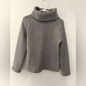 J. Crew Turtleneck Sweatshirt Sweater Zig Zag Pattern White Black Size S